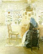 Anna Ancher solskin i stuen oil painting artist
